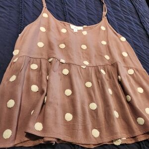 Brown Polka Dot Women’s Top
